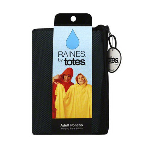 Raines By Totes Rain Poncho Adult, Assorted Colors, 1 Ea